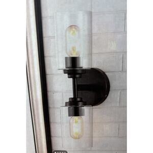 JONATHAN Y JYL9548A Giles 16" 2-Light Farmhouse Industrial Iron Cylinder LED {64
